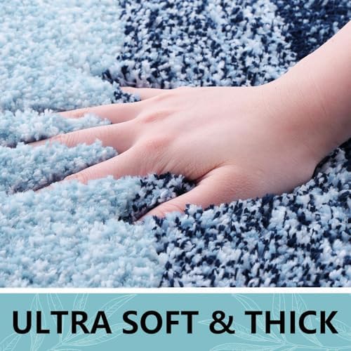 Arotive Microfiber Bathroom Rugs, Shaggy Soft Absorbent Bath Rug, 34x21