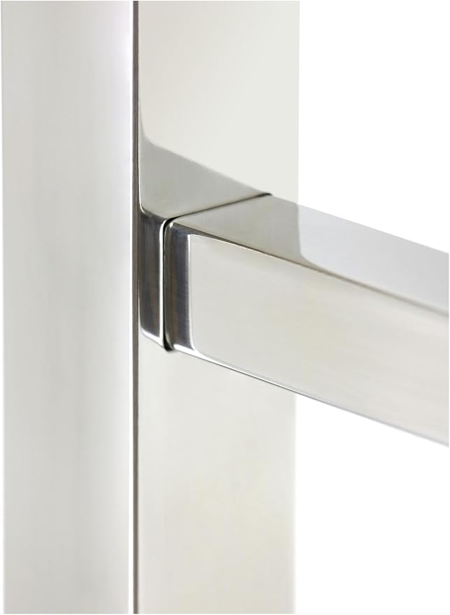 WarmlyYours Tahoe Heated Towel Rack, 7 Bars, Polished Stainless Steel | Hardwired 120V heated towel rack for spa-like bathroom comfort, 427 BTU/hr, energy-efficient towel drying