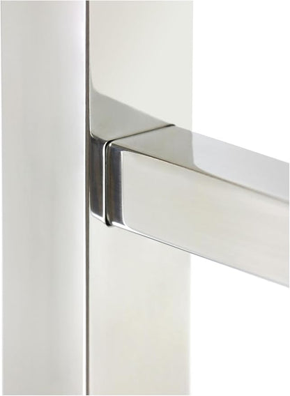 WarmlyYours Tahoe Heated Towel Rack, 7 Bars, Polished Stainless Steel | Hardwired 120V heated towel rack for spa-like bathroom comfort, 427 BTU/hr, energy-efficient towel drying
