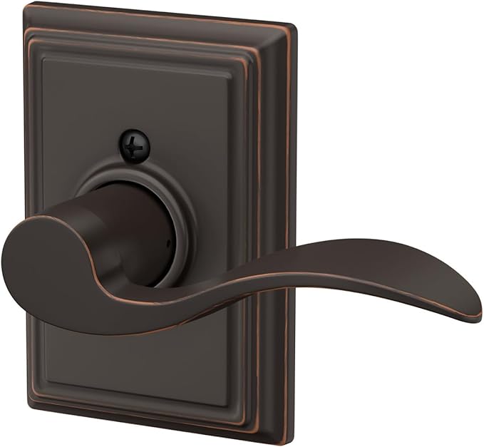 SCHLAGE Accent Lever with Addison Trim Non-Turning Lock in Aged Bronze - Right Handed - F170 ACC 716 ADD RH