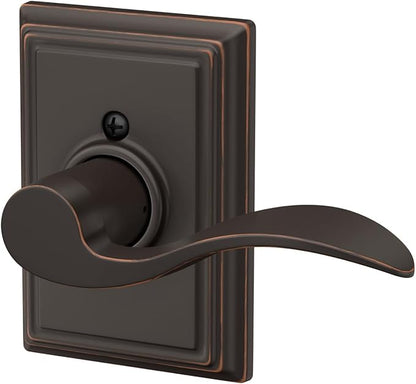 SCHLAGE Accent Lever with Addison Trim Non-Turning Lock in Aged Bronze - Right Handed - F170 ACC 716 ADD RH