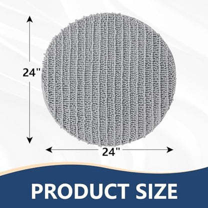 Arotive Round Bathroom Rugs 24x24, Soft Absorbent Chenille Shaggy Bath Mat