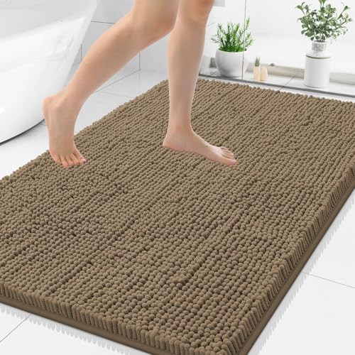 Smiry Bathroom Rugs 50X30, Luxury Chenille Extra Soft Absorbent Bath Mat