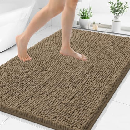 Smiry Bathroom Rugs 48X32, Luxury Chenille Extra Soft Absorbent Bath Mat