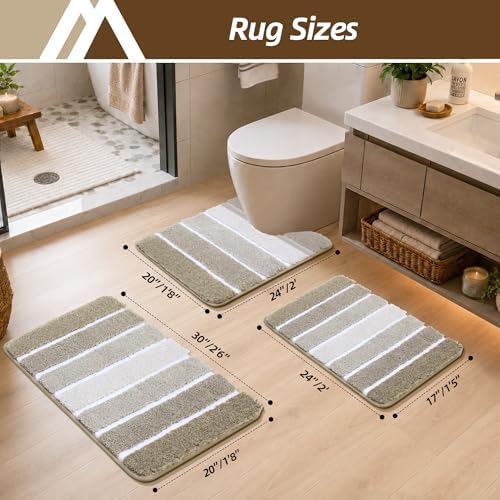 COSY HOMEER Bathroom Rugs 24x17, Ultra Soft Absorbent Bath Mat