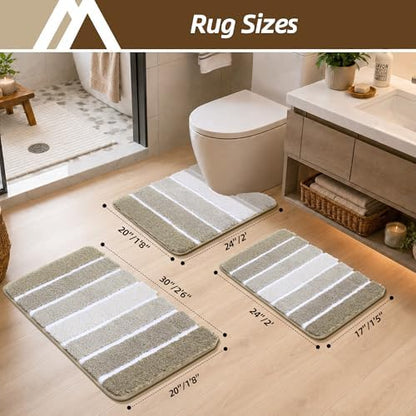 COSY HOMEER Bathroom Rugs 24x17, Ultra Soft Absorbent Bath Mat