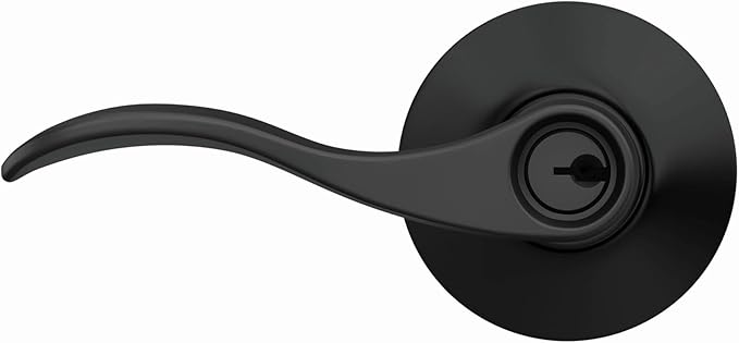 Schlage F51A ACC 622 Accent Door Lever, Keyed Entry Lock, Matte Black