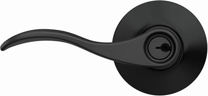 Schlage F51A ACC 622 Accent Door Lever, Keyed Entry Lock, Matte Black