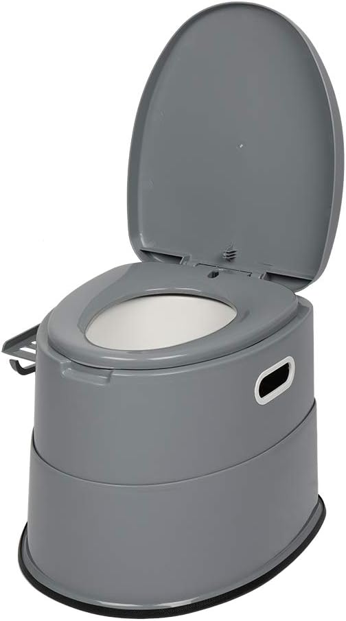 Ochine Portable Toilet Camping Porta Potty, Portable Folding Toilet with Lid, Indoor Outdoor Commode with Detachable Inner Bucket and Removable Paper Holder for Camping, Boat, Van, Emergency Use