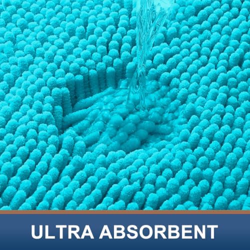 Smiry Bathroom Rugs 30X20, Luxury Chenille Extra Soft Absorbent Bath Mat