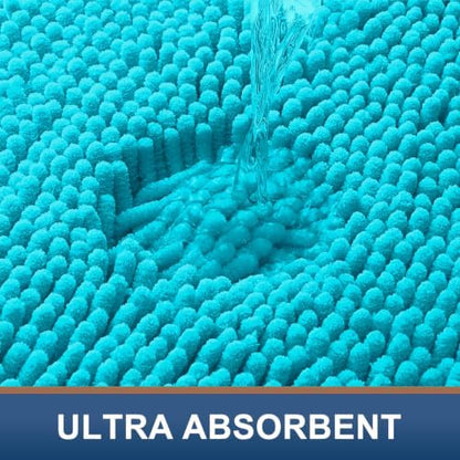 Smiry Bathroom Rugs 24X16, Luxury Chenille Extra Soft Absorbent Bath Mat