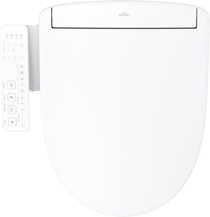TOTO® WASHLET® S2 Electronic Bidet Toilet Seat with Instantaneous Water Heating, PREMIST and EWATER+ Wand Cleaning, Round, Cotton White - SW3345#01