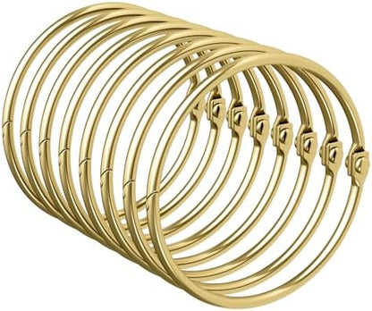 Bathway Shower Curtain Rings, Shower Curtain Hooks Rust Proof Shower Rings for Curtain, Glide Smoothly Metal Gold Shower Hooks for Shower Curtain and Rod, 12 Pcs Snap Joint Shower Curtain Clips