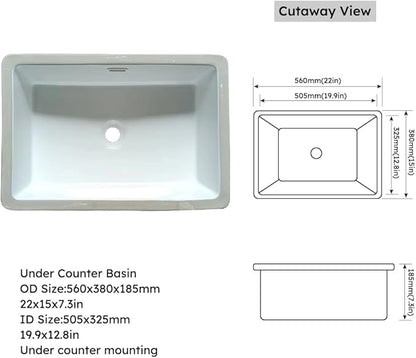 Montary 42" Bathroom Vanity with 43" Sintered Stone Carrara Gold Top, Modern Stylish MDF Bathroom Storage Cabinet, Vanity Set with 2 Doors and One Large Divided Drawer, White (Three Holes)