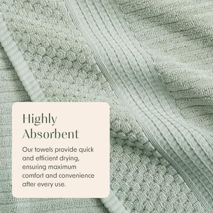 Springtree Home Oversized Bath Towel Set | 2-Pack | 100% Cotton |Eucalyptus