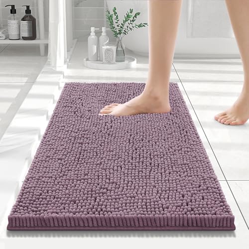 Smiry Bathroom Rugs 24X16, Luxury Chenille Extra Soft Absorbent Bath Mat