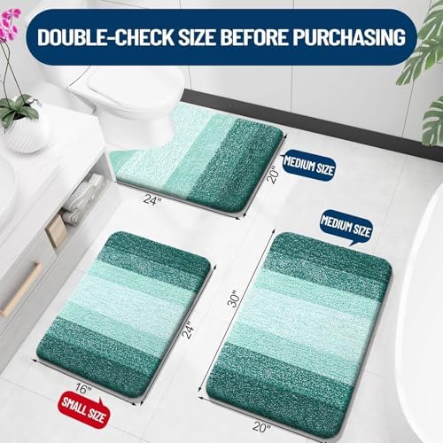 OLANLY Luxury Toilet Rugs U-Shaped 24x20, Soft Absorbent Microfiber Mat