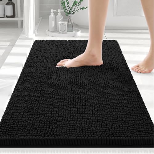 Smiry Bathroom Rugs 24X16, Luxury Chenille Extra Soft Absorbent Bath Mat