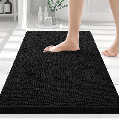 Smiry Bathroom Rugs 24X16, Luxury Chenille Extra Soft Absorbent Bath Mat