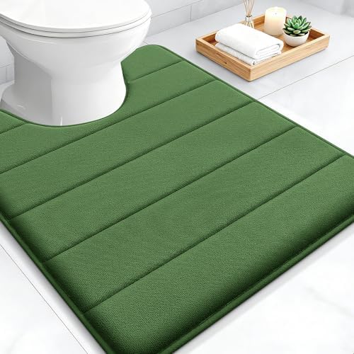OLANLY Memory Foam Toilet Rugs U Shaped 24x20, Super Soft and Absorbent