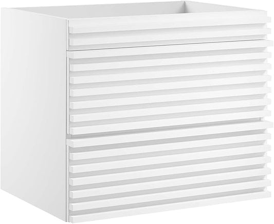 Modway Render 24" Wall-Mount Bathroom Vanity Cabinet in White - Sink Basin Not Included