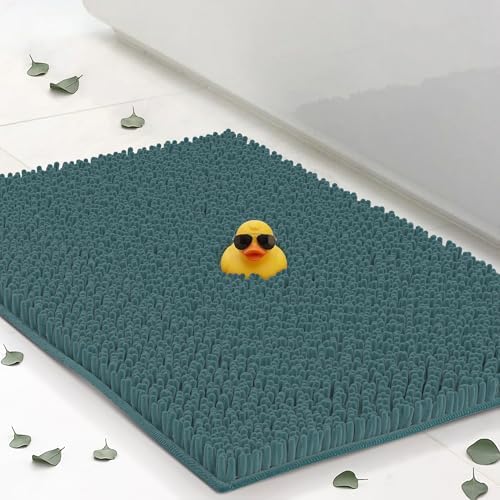 Chenille Bath Mats 34"x21", Plush Absorbent Bath Mats Quick Dry, Soft & Machine Washable, Non Slip Carpet for Bathroom, Thick Bathroom Rugs, Shower Restroom Rug Mat, Alfombras De Bano, Bathrugs