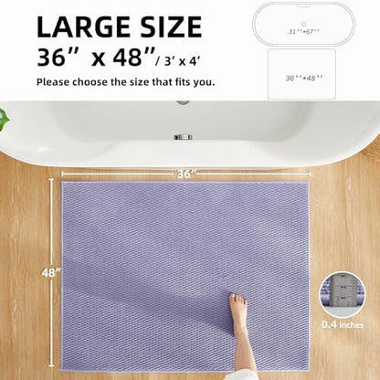 TYUU Large Bathroom Rugs Non Slip Washable Bath Rugs Super Absorbent Bathroom Rug Thin Quick Dry Low Pile Bath Mats, Lavender 36"x48"