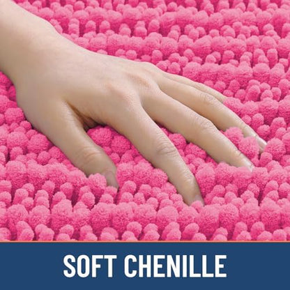 Smiry Bathroom Rugs 24X16, Extra Soft Rubber Backing Chenille Bath Mats
