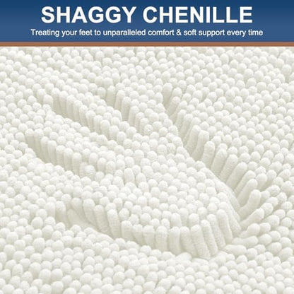 Smiry Bathroom Rugs 47X20, Luxury Chenille Extra Soft Absorbent Bath Mat