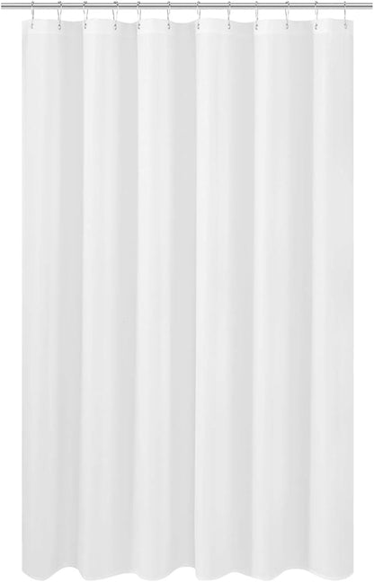 N&Y HOME Fabric Shower Curtain Liner 66 x 72 inches, Hotel Quality, Washable, Water Repellent, White Bathroom Curtains with Grommets, 66x72