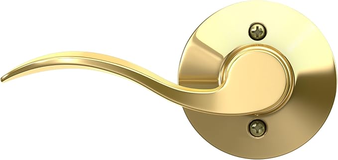 Schlage F170 ACC 605 RH Right Handed Accent Door Lever, One Sided Non-Turning Dummy Door Handle, Bright Brass