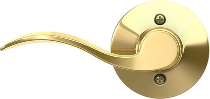 Schlage F170 ACC 605 RH Right Handed Accent Door Lever, One Sided Non-Turning Dummy Door Handle, Bright Brass