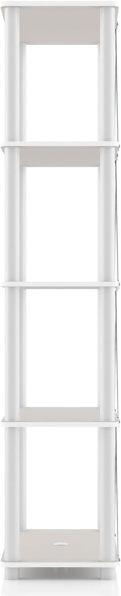 Homes: Inside + Out Apexa Modern 5-Tier Wide Shelving Units, Collectibles Display Shelves, Easy Assembly Standing Shelf, Home Storage Organizer for Living Room, Bedroom, Office, Taupe Grey