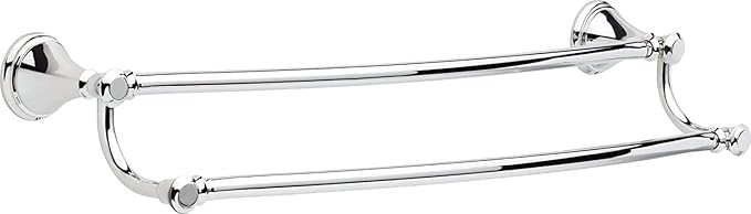 Delta Cassidy (1-Pack) 24'' Double Towel Rack for Bathroom Polished Chrome Double Towel Bar for Bathroom Wall Towel Holder Dual Rod Wall Mounted 79725