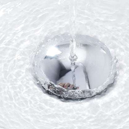 VOTON Bathroom Sink Drain Chrome Lavatory Pop-up Drain with Detachable Basket Stopper, Anti-Explosion and Anti-Clogging Drain Strainer，with Overflow Hole