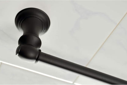 Kingston Brass BAHK2612478K Provence 5-Piece 18-Inch and 24-Inch Towel Bars Bathroom Accessory Set in Matte Black