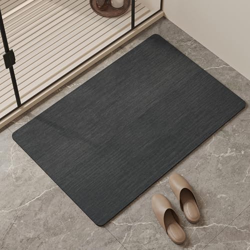 Mecko Bath Mat Black,18"x30"