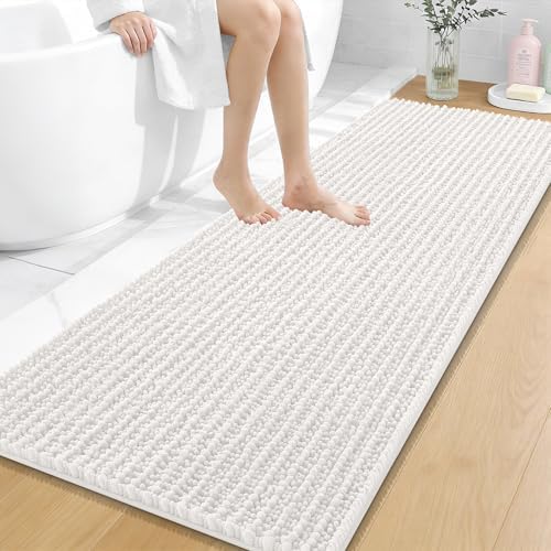 OLANLY Bathroom Runner Rugs 59x24, Thick Soft Absorbent Chenille Bath Rugs