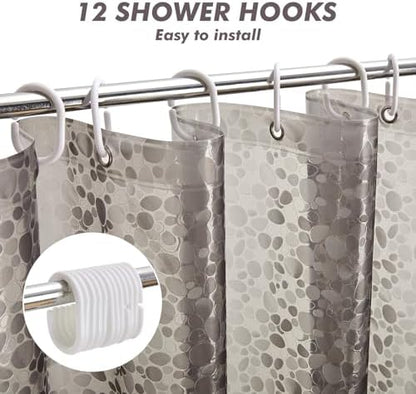 Bostofy Waterproof Shower Curtain Liner EVA 8G - Rust-Proof Hooks, Heavy-Duty Magnets - Enhance Your Bathroom with Durability and Elegance