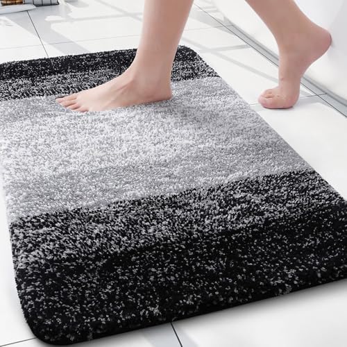 Arotive Microfiber Bathroom Rugs, Shaggy Soft Absorbent Bath Rug, 24x16