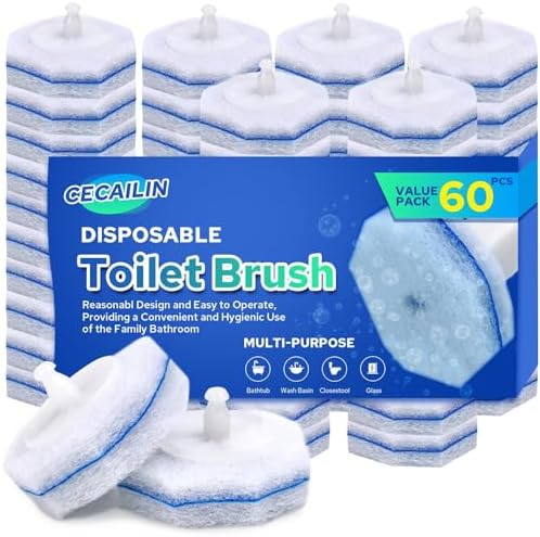 60pcs Toilet Bowl Cleaner Refills, Scrubber Pads Value Pack