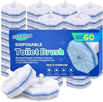 60pcs Toilet Bowl Cleaner Refills, Scrubber Pads Value Pack