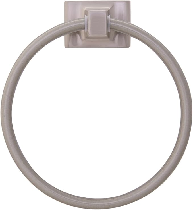 Design House 539163 Millbridge Wall-Mounted Towel Ring for Bathroom, Satin Nickel, Easy Installation with Standard Mount & Concealed Screws
