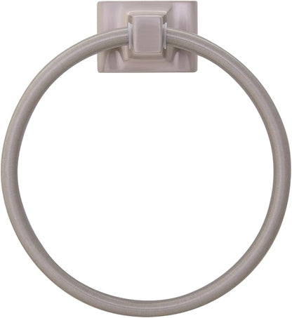 Design House 539163 Millbridge Wall-Mounted Towel Ring for Bathroom, Satin Nickel, Easy Installation with Standard Mount & Concealed Screws
