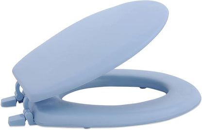 Soft Standard Vinyl Toilet Seat, Light Blue, 17 in