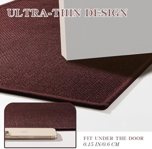 chakme Bathroom Rugs Mat 59x17, Ultra Thin Non Slip Bath Rug Runner Quick Dry Absorbent Bath Mat for Bathroom, (Dark Purple, 59"x17")