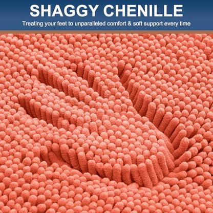 Smiry Bathroom Rugs 59X20, Luxury Chenille Extra Soft Absorbent Bath Mat