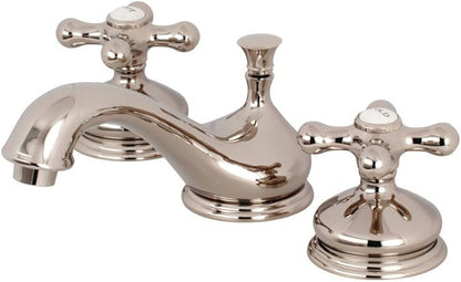 Kingston Brass KS1166AX Heritage Widespread Bathroom Faucet, Polished Nickel, 5.5 x 3.5 x 2.75