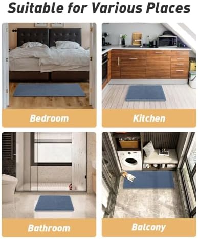 Upgraded Waffle Bath Mat Runner Absorbent Non Slip Bathroom Mat, 2' x 6'