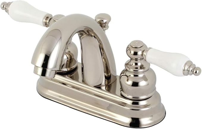 Kingston Brass KB5616PL Restoration 4 in. Centerset Bathroom Faucet, Polished Nickel